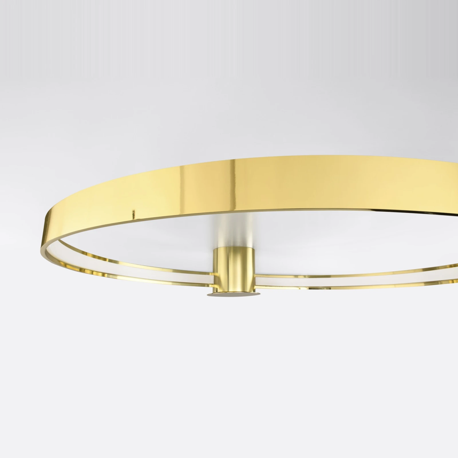 Ceiling lamp 33W – round, polished gold, warm LED