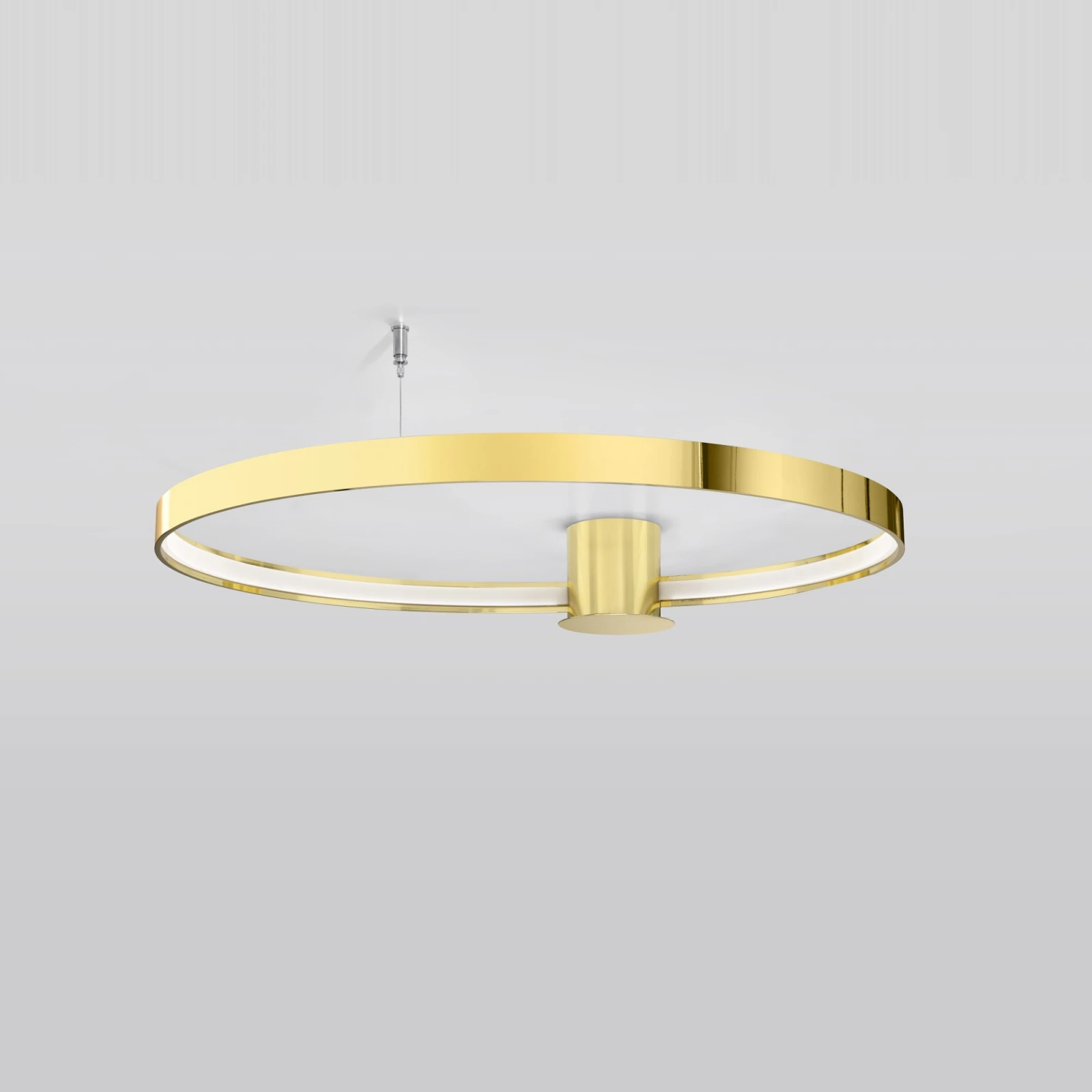 Ceiling lamp 33W – round, polished gold, warm LED