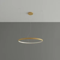Pakabinamas šviestuvas 47W – apvalus, auksinis, šiltos LED šviesos - Nuotrauka 3