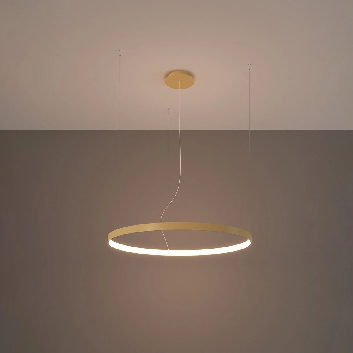 Pakabinamas šviestuvas 47W – apvalus, auksinis, šiltos LED šviesos
