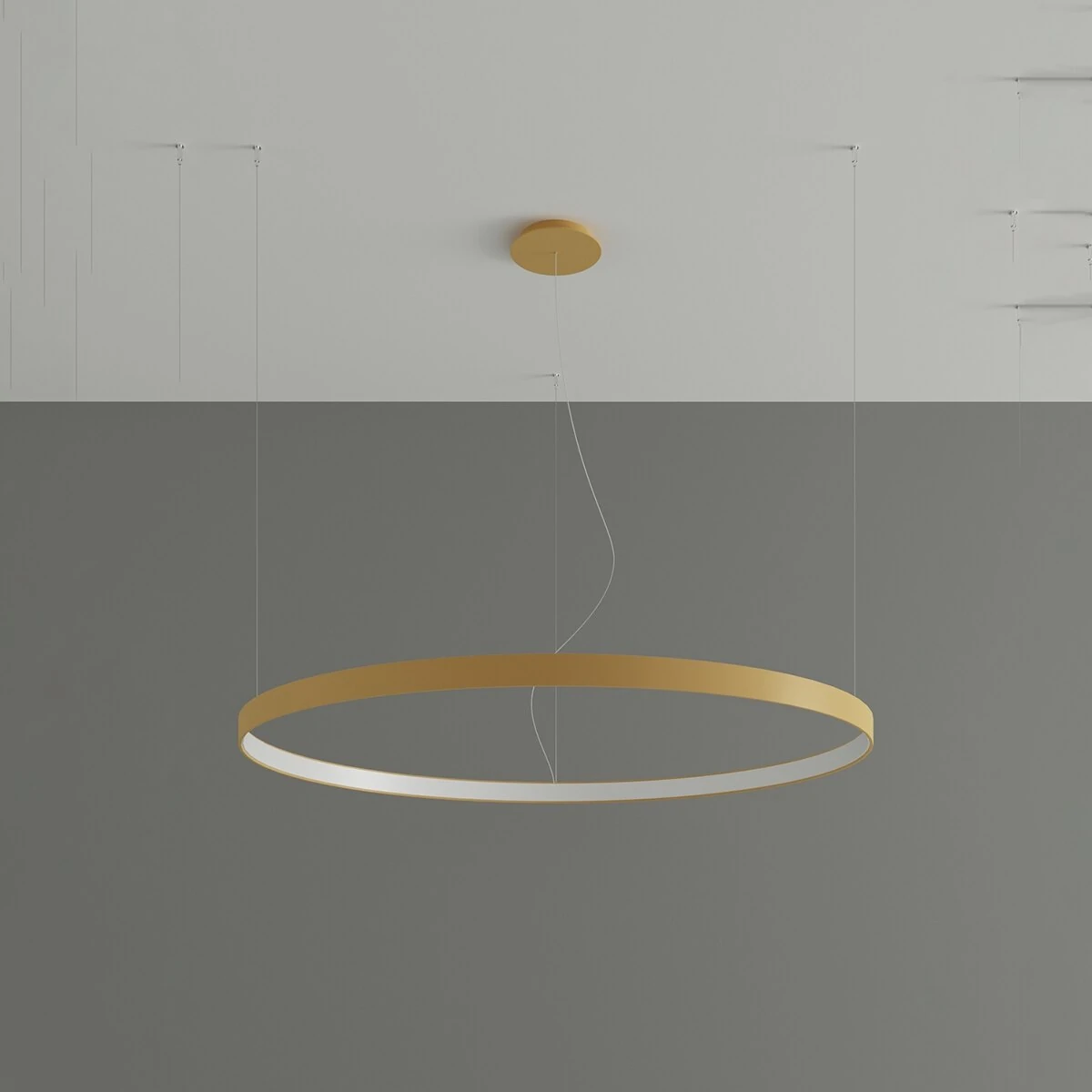 Pakabinamas šviestuvas 110 cm – apvalus auksinis LED, CRI98