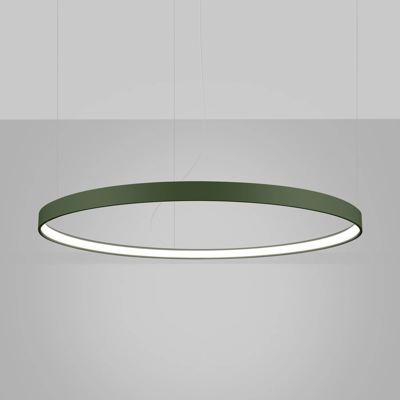 Pendant light 47W – round, olive green, CRI98 LED