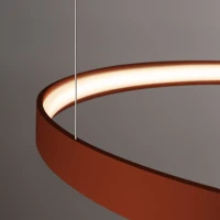 Pendant light 110 cm – round, red ochre, LED 3000K - Image 5