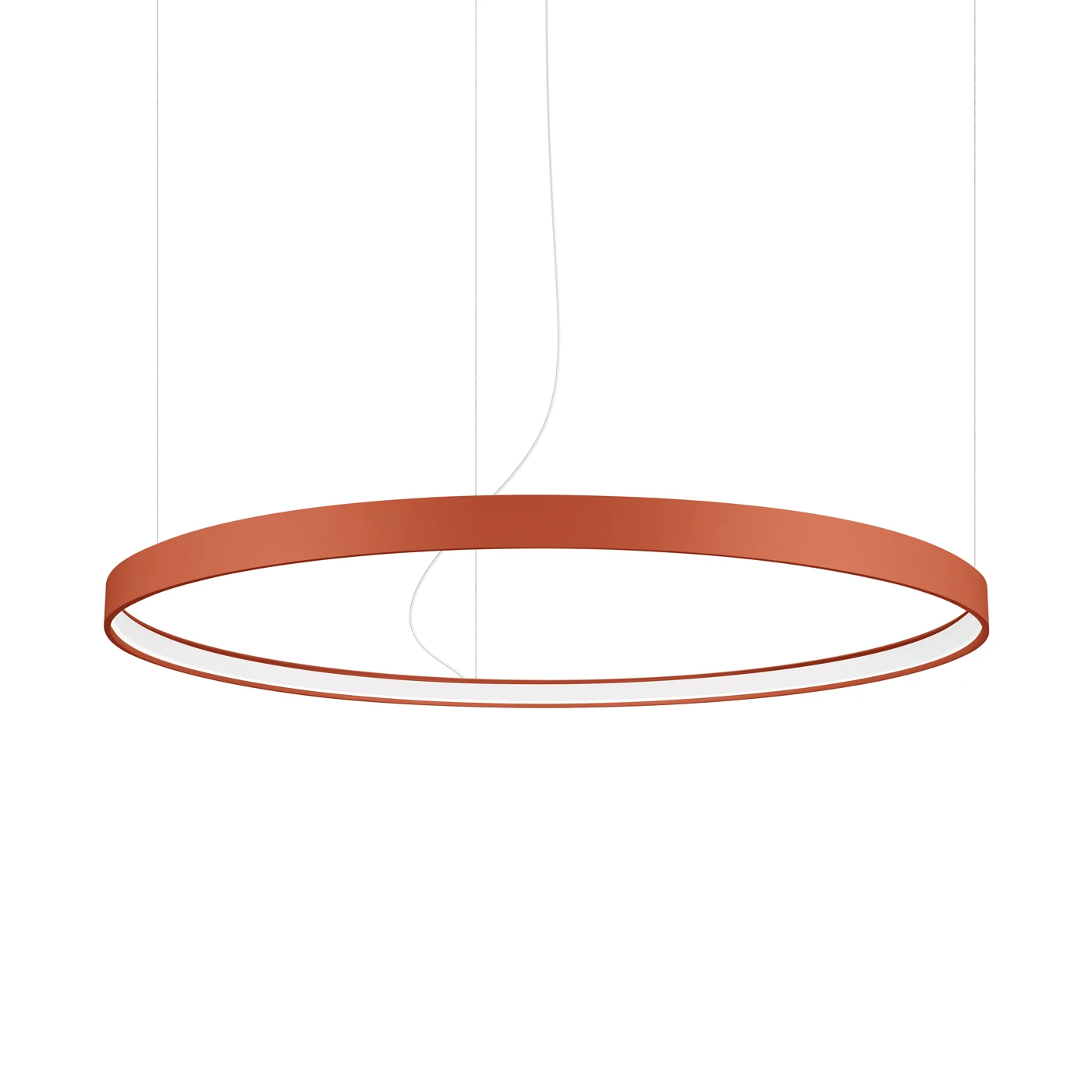 Pendant light 110 cm – round, red ochre, LED 3000K