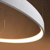 Pakabinamas LED šviestuvas 47W – apvalus žiedas, baltas, šiltai baltas - Nuotrauka 20