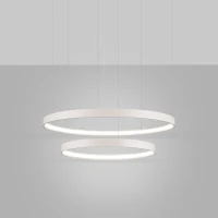 Pakabinamas LED šviestuvas 78 cm – dvigubas žiedas, smėlio, CRI98 - Nuotrauka 1