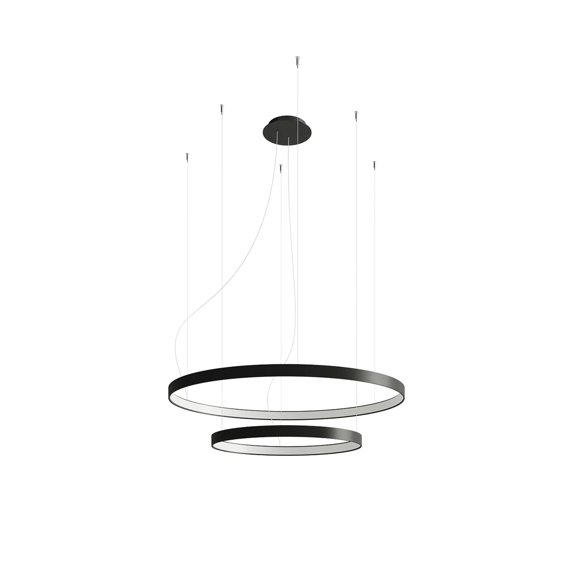 LED Pendant Light 55W – two-ring, black, CRI98
