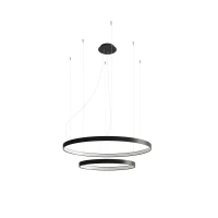 LED Pendant Light 55W – two-ring, black, CRI98 - Image 2