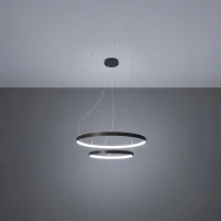 LED Pendant Light 55W – two-ring, black, CRI98 - Image 1