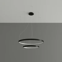 LED Pendant Light 55W – two-ring, black, CRI98 - Image 3