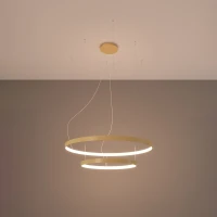 RIO 2 pendant light 55W – double ring, gold, warm LED - Image 1