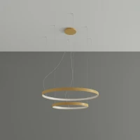 RIO 2 pendant light 55W – double ring, gold, warm LED - Image 3