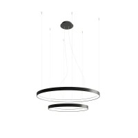 Pakabinamas LED šviestuvas 78 cm – apvalūs žiedai, juodas, CRI93 - Nuotrauka 2
