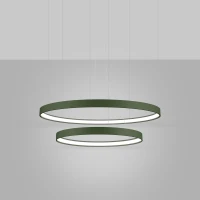 Pakabinamas šviestuvas 55W – dvigubi žiedai, alyvuogių spalva, CRI98 - Nuotrauka 1