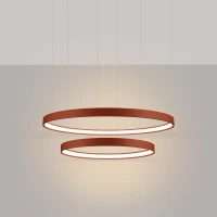 Pakabinamas šviestuvas 78 cm / 55W – dvigubi žiedai, raudona, CRI93 - Nuotrauka 1