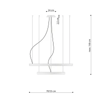 Pendant light 55W – two-ring, red ochre, CRI98 LED - Image 8