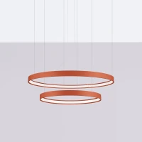 Pendant light 55W – two-ring, red ochre, CRI98 LED - Image 3