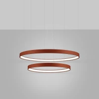 Pendant light 55W – two-ring, red ochre, CRI98 LED - Image 1