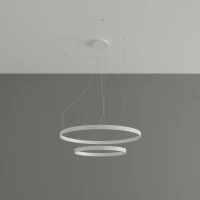 Pendant light 55W – double rings, white, CRI98 - Image 1