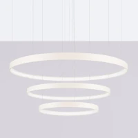 Pendant light 100W – three-ring, beige, warm LED light - Image 3