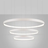 Pendant chandelier 100W – three rings, beige, CRI98 LED - Image 1