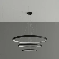 Sietynas 110 cm – apvalūs LED žiedai, juodas, CRI98 - Nuotrauka 3