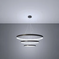 Sietynas 110 cm – apvalūs LED žiedai, juodas, CRI98 - Nuotrauka 4
