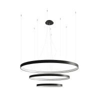 Sietynas 110 cm – apvalūs LED žiedai, juodas, CRI98 - Nuotrauka 2