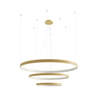 Pakabinamas šviestuvas 100W – trijų žiedų, aukso spalvos, šiltas LED - Nuotrauka 2