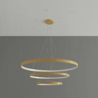 Pendant light 100W – 3-ring, gold, CRI98 LED - Image 1
