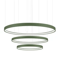 Pendant LED chandelier 100W – triple ring, olive green, CRI98 - Image 2