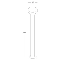 Lauko stulpinis šviestuvas 12W – cilindrinis, juodas, IP65 - Nuotrauka 3