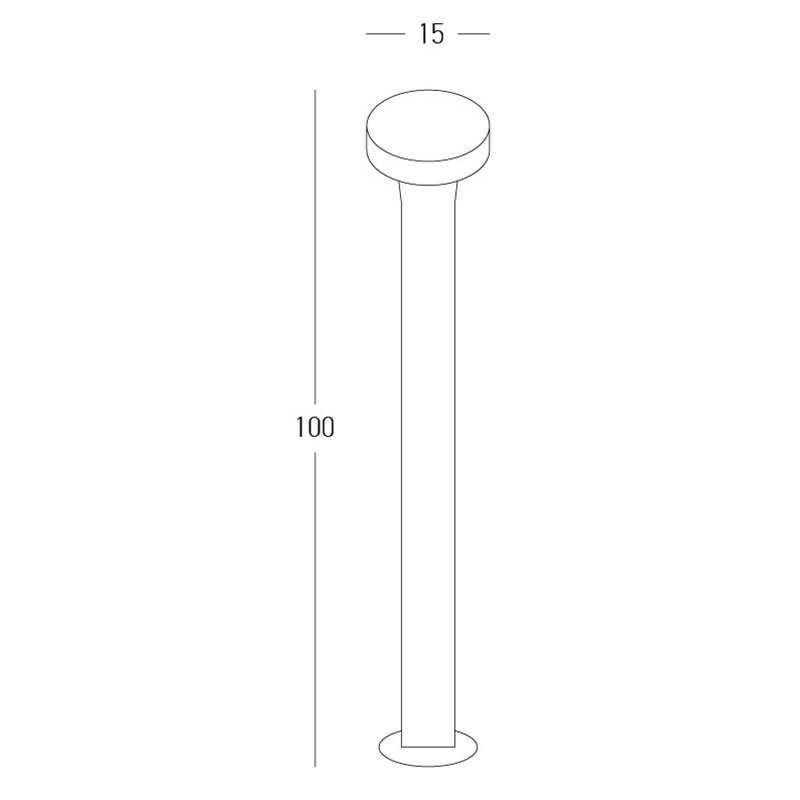 LED Outdoor Bollard 11W 3000K IP65 Graphite (Kopija) - Image 3