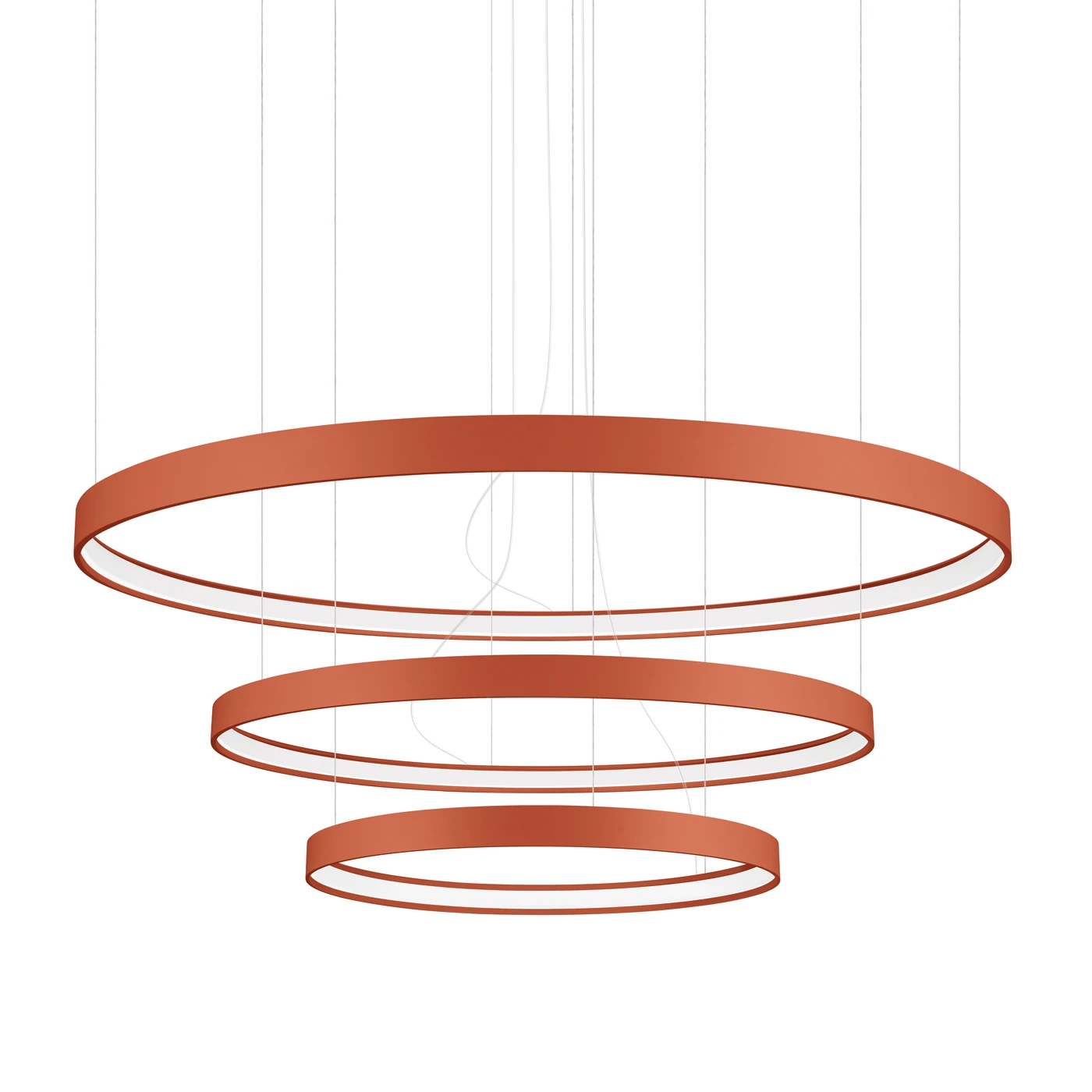 Chandelier 110 cm / 100W – ring, red ochre, CRI93