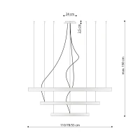 Chandelier 110 cm / 100W – ring, red ochre, CRI93 - Image 8