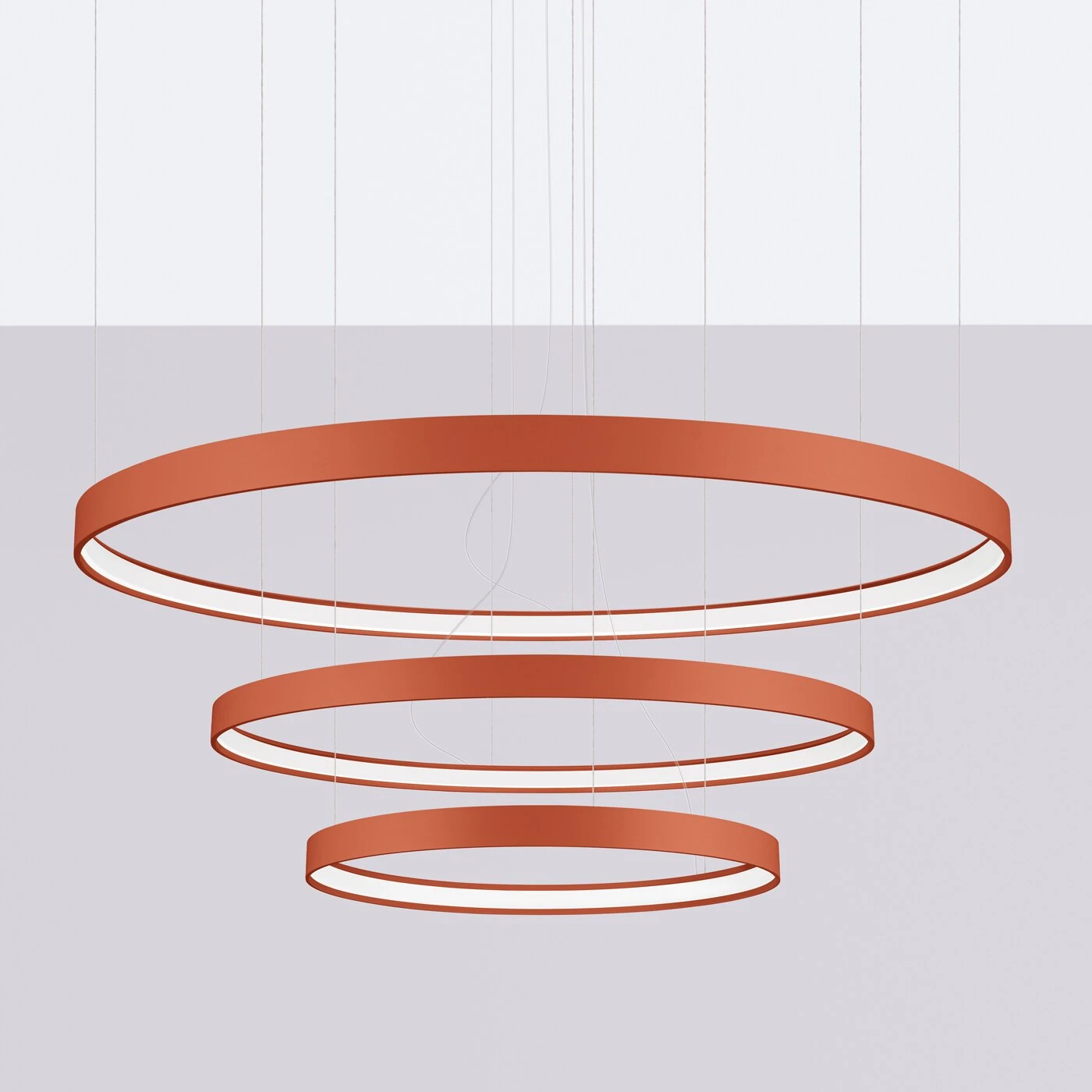 Chandelier 110 cm / 100W – ring, red ochre, CRI93