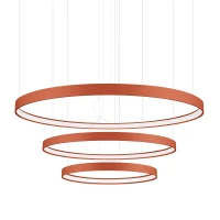 LED Pendant Light 100W – Three Rings, Red Ochre, CRI98 - Image 2