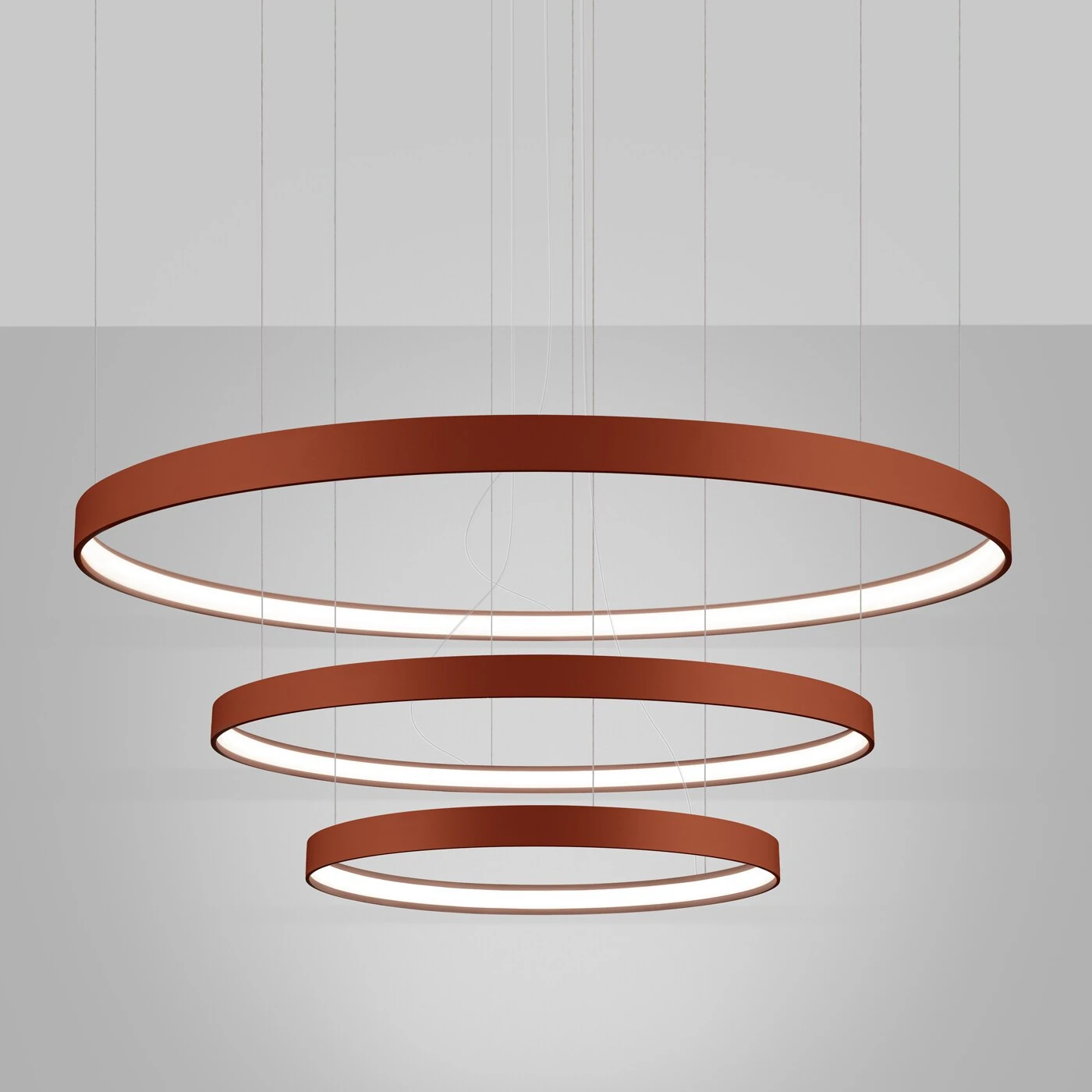 LED Pendant Light 100W – Three Rings, Red Ochre, CRI98