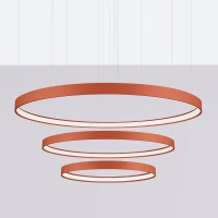 LED Pendant Light 100W – Three Rings, Red Ochre, CRI98 - Image 3