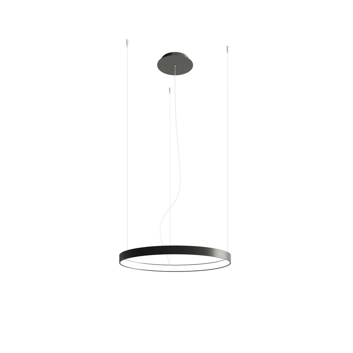 Pendant light 24W – round, black, warm LED