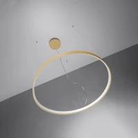 Pakabinamas LED šviestuvas 55 cm – apvalus žiedas, auksinis, CRI93 - Nuotrauka 4