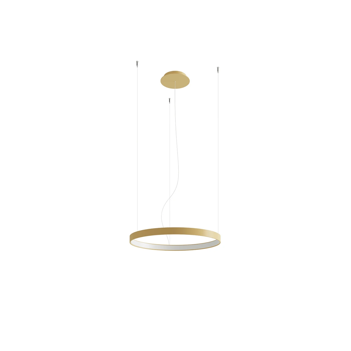 Pakabinamas LED šviestuvas 55 cm – apvalus žiedas, auksinis, CRI93