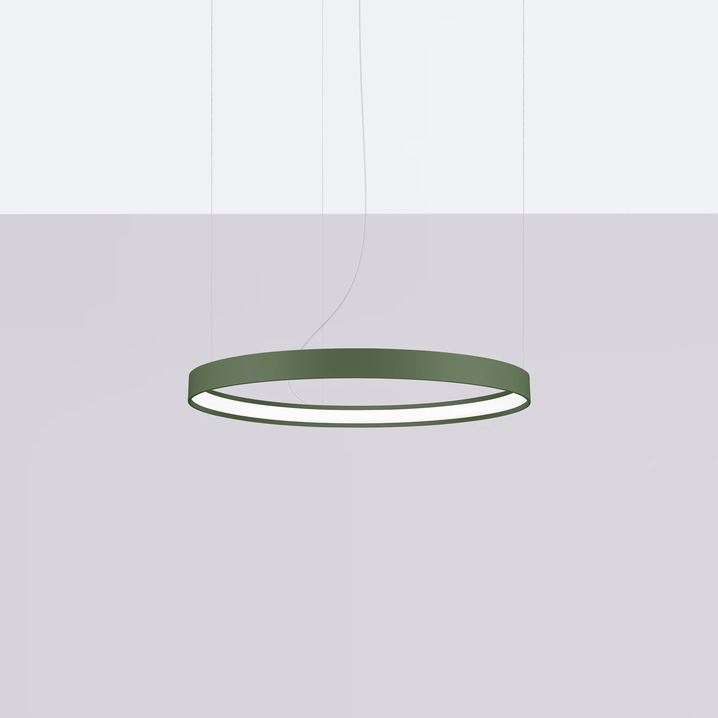 Pendant light 55 cm / 24W – round, olive green, CRI93
