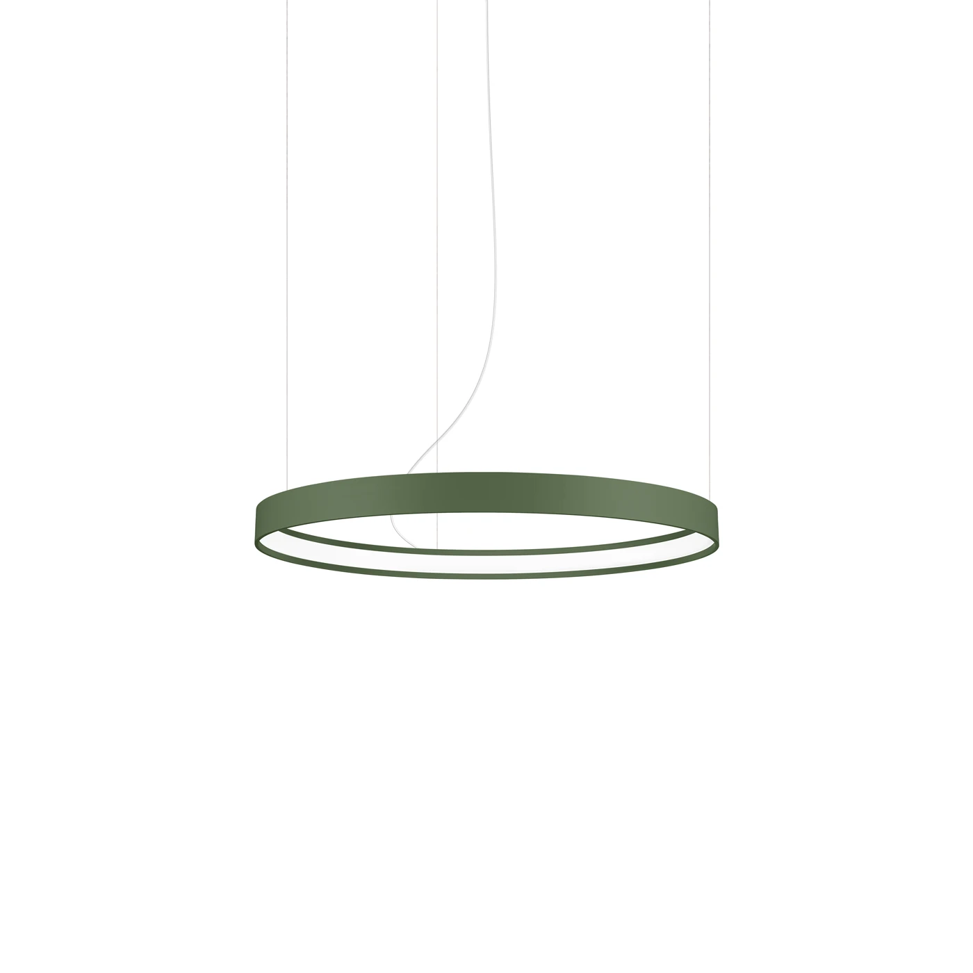 Pendant LED light 55 cm – round, olive green, CRI98