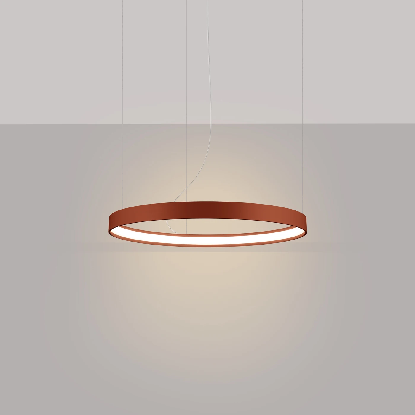 Pakabinamas LED šviestuvas 55 cm – apvalus, raudona, CRI93