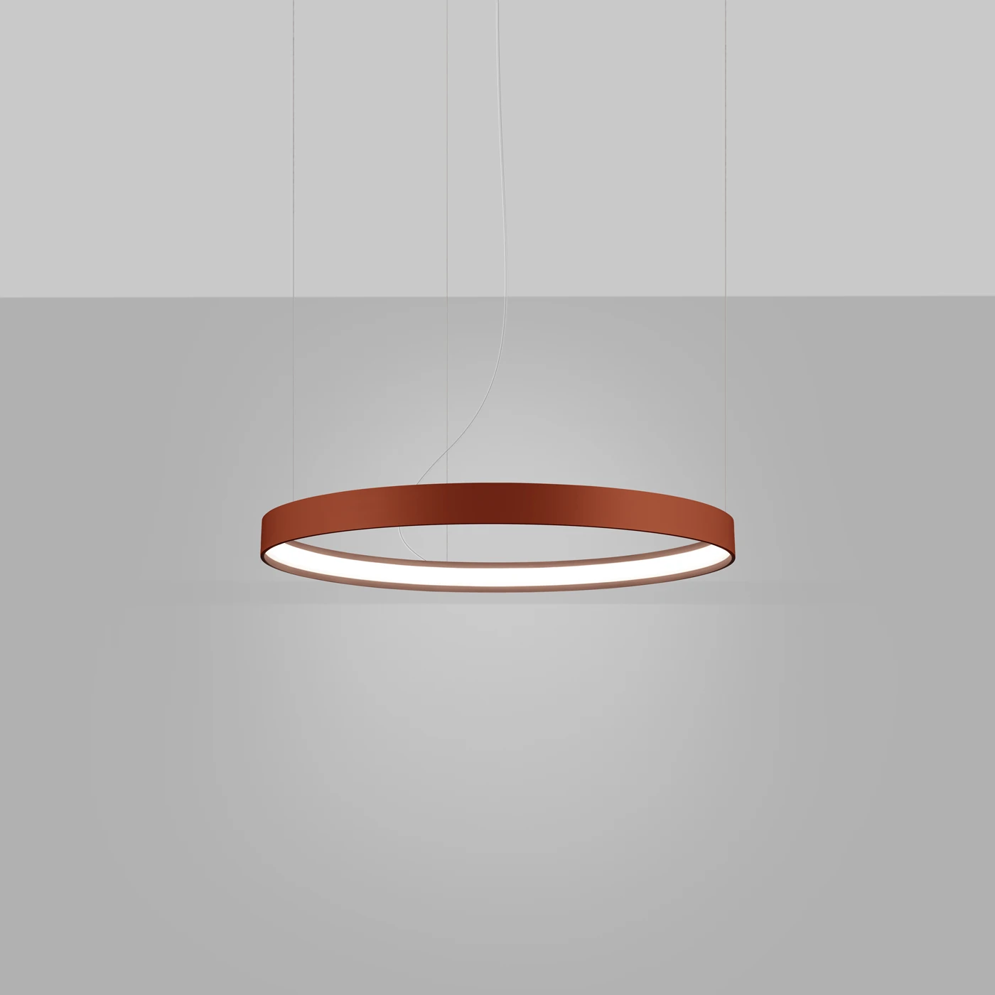 Pendant light 55 cm / 24W – round, red ochre, CRI98