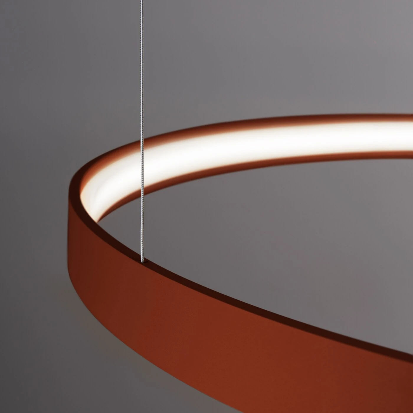 Pendant light 55 cm / 24W – round, red ochre, CRI98