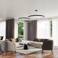 Pendant light 33W – round ring, black, CRI98 - Image 16
