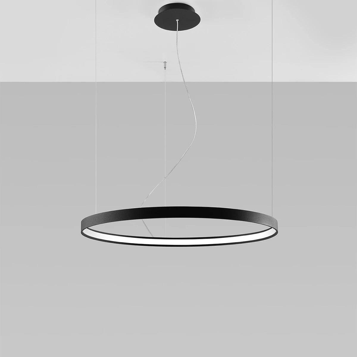 Pendant light 33W – round ring, black, CRI98