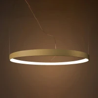 Pakabinamas šviestuvas 33W – apvalus žiedas, aukso spalvos, šilta LED šviesa - Nuotrauka 1